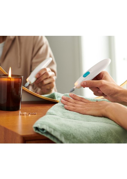 Manikür ve Pedikür Aleti Turkuaz Ergonomik Tasarım 120 g 6 Farklı Başlık ile