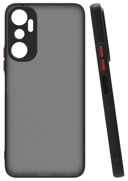 Case 4u Infinix Hot 20I Kılıf Kamera Korumalı Mat Renkli Buzlu Hux Silikon Siyah