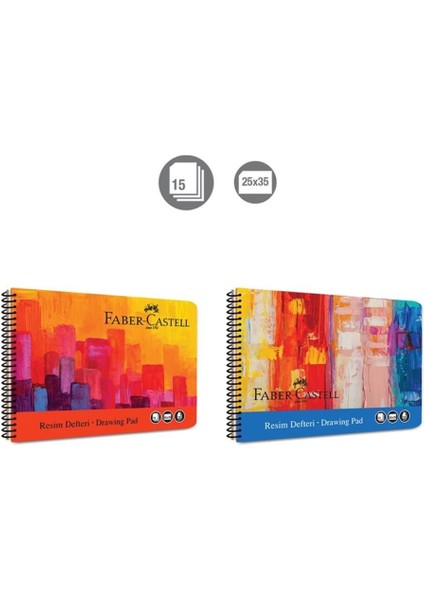 Faber Castell Resim Defteri 25 x 35 cm Art Karton Kapak 30 Yaprak