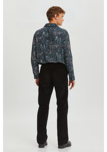 Rahat Kesim Fitilli Kadife Erkek Pantolon Siyah fırsatları