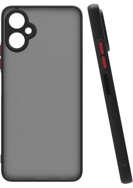 Case 4u Tecno Camon 19 Neo Kılıf Kamera Korumalı Mat Renkli Buzlu Hux Silikon Siyah