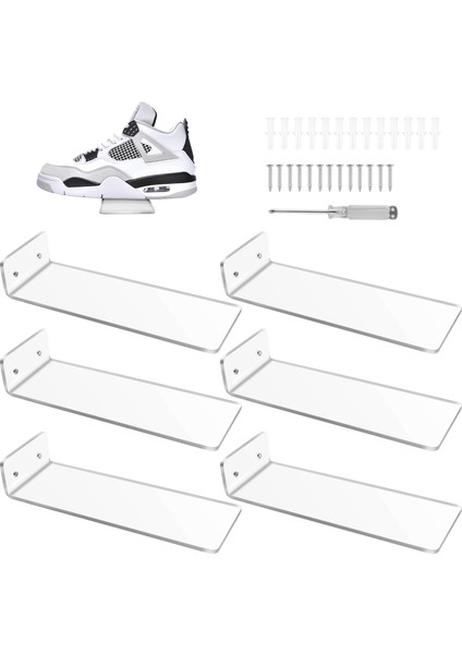 Ξ Ny Ue Zhang 6 Paket Akrilik Yüzen Spor Ayakkabı Rafları Şeffaf Ayakkabı Teşhir Standı Odası Dekor Ekran Koleksiyon Ayakkabı ve Spor Ayakkabı (Yurt Dışından)