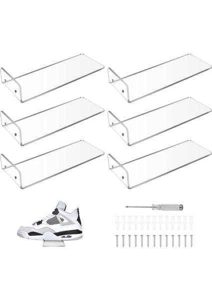 Ξ Ny Ue Zhang 6 Paket Akrilik Yüzen Spor Ayakkabı Rafları Şeffaf Ayakkabı Teşhir Standı Odası Dekor Ekran Koleksiyon Ayakkabı ve Spor Ayakkabı (Yurt Dışından)