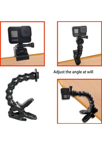 Ξ Ny Ue Zhang Hero 8 7 Aksiyon Kamera Aksesuarı Için Esnek Ayarlanabilir Deve Boynu ile Jaws Flex Kelepçe Montajı (Yurt Dışından)