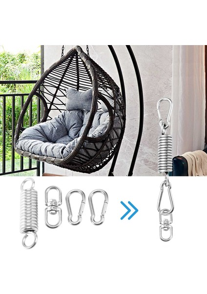 Ξ Ny Ue Zhang Karabina ve Yaylı Paslanmaz Çelik Döner Montaj Zinciri, Ağır Çanta, Spor Salonu Salıncağı, Hamak Için 1000LBS Kapasite (Yurt Dışından) fırsatları