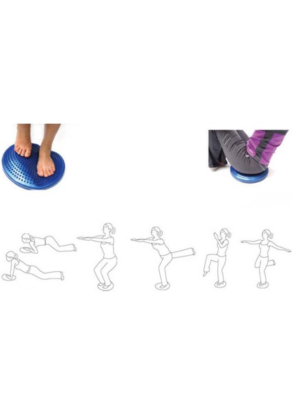 Ξ Ny Ue Zhang Yoga Topları Masaj Yastığı Şişme Denge Yastığı Disk Mat Fitness Egzersiz Eğitim Topu Rehabilitasyon Pedi Mavi (Yurt Dışından)