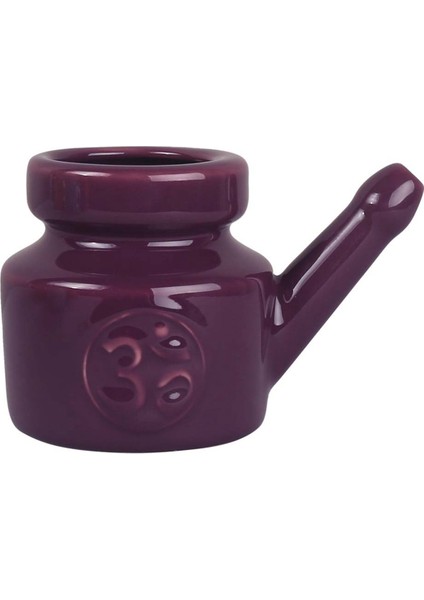 Ξ Ny Ue Zhang 350ML Seramik Neti Pot Burun Temizleme Pot Dayanıklı Sızdırmaz Borulu Pot Burun Durulama Burun Yıkama Erkek Kadın, Mor (Yurt Dışından)