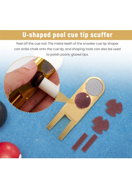 Ξ Ny Ue Zhang Bilardo Bilardo Cue Ipucu Şekillendirici Aracı Cue Ucu Sander Parlatıcı Cue Sopa Aracı U Şekilli Cue Ucu Düzelticiler Zımpara Kağıdı ile (Yurt Dışından) modelleri