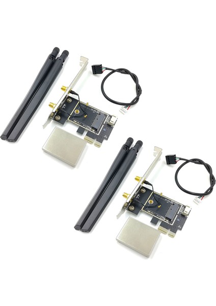 Ξ Ny Ue Zhang 2x Ngff M2 Kablosuz Kart Pcı-E Pcie Masaüstü Bluetooth Dönüştürücü Adaptör ile AX200 9260AC Için 4 Ac Anten (Yurt Dışından)