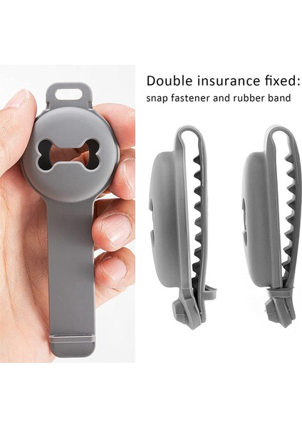 Ξ Ny Ue Zhang Adet Pet Silikon Koruyucu Kılıf Çizilmez Kemik Şekli Köpek Tasması Tutucu Pet Tracker Kapak-Siyah + Gri (Yurt Dışından)
