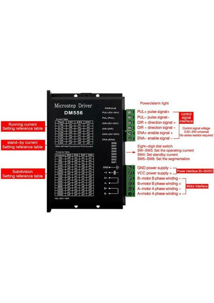 Ξ Ny Ue Zhang 4x Dijital Step Sürücü, DM556 Motor Sürücüsü Nema 23, Nema 24 ve NEMA34 Step Motorlara Uygundur (Yurt Dışından)