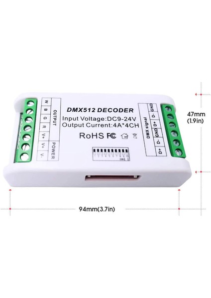 Ξ Ny Ue Zhang 4x Mini 4 Kanal Dmx Rgbw Dekoder 16A Rgb Rgbw Şerit Denetleyici Dmx 512 Dimmer Sürücü LED Şerit Işıklar Için DC9-24V (Yurt Dışından)