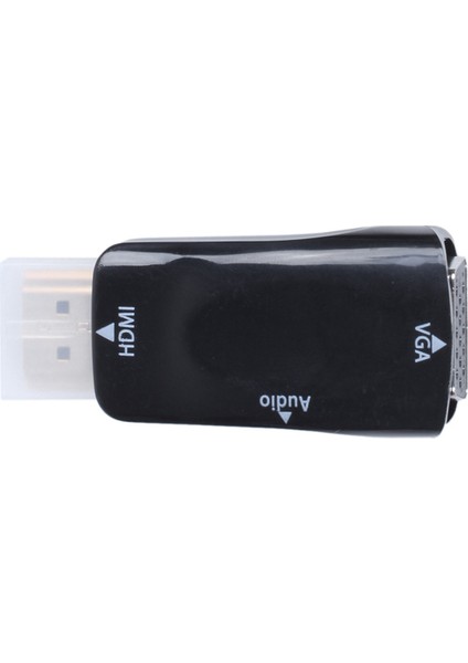 Ξ Ny Ue Zhang 20X - Pc, Dizüstü Bilgisayar, Dvd, Masaüstü Için Konnektör 3,5 mm Ses Kablosu ile VGA Dönüştürücü Altın Kaplama ile Uyumlu - Siyah (Yurt Dışından)