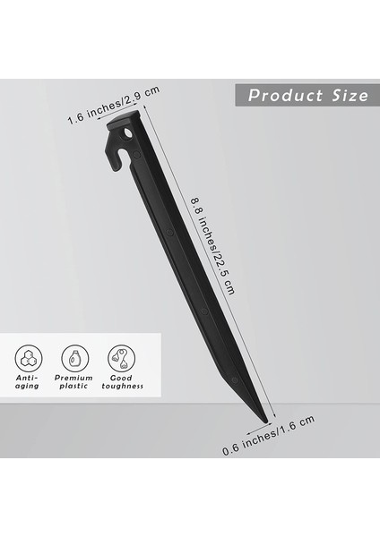 Ξ Ny Ue Zhang 24 Parça Plastik Şişme Kazık 8.8 Inç Yard Kazıklar Ankraj Kazıkları Bahçe Dekorasyonu (Yurt Dışından) fiyatları