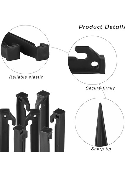 Ξ Ny Ue Zhang 24 Parça Plastik Şişme Kazık 8.8 Inç Yard Kazıklar Ankraj Kazıkları Bahçe Dekorasyonu (Yurt Dışından) modelleri