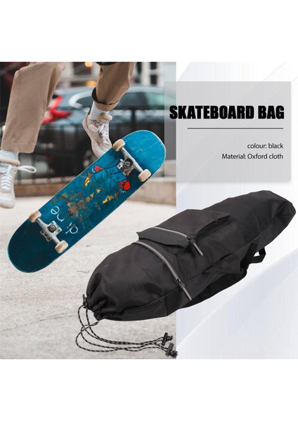 Ξ Ny Ue Zhang Çift Rocker Kaykay Sırt Çantası Arazi Sörf Tahtası Çantası Longboard Çantası Kaykay Taşıma Çantası Aksesuarları, Siyah S (Yurt Dışından)
