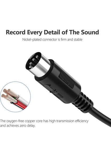 Ξ Ny Ue Zhang 4'lü Paket 5 Pimli Dın Mıdı Kablosu, 3 Feet Erkek - Erkek Mıdı Klavye Için 5 Pimli Mıdı Kablosu, Klavye Synth, Rack Synth, Rack Synth (Yurt Dışından)
