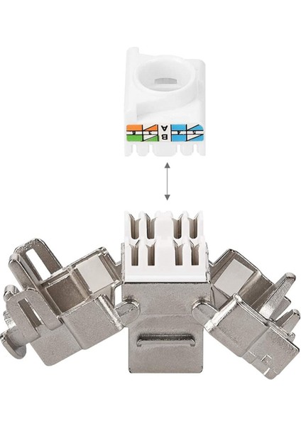 Ξ Ny Ue Zhang Modül Jakları - 24 Parça CAT6A Korumalı Jak RJ45 6A Ethernet Modülü 10 Gbit, Metal Muhafazalı (Yurt Dışından) fırsatları