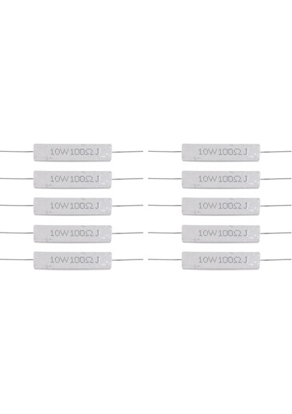 Ξ Ny Ue Zhang 10 Adet 10W Watt 100 Ohm %5 Eksenel Telli Çimento Dirençler (Yurt Dışından)