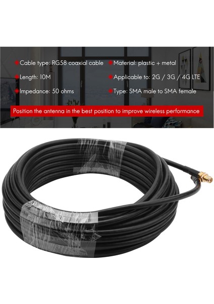 Ξ Ny Ue Zhang 2x Sma Wifi Anten Uzatma 10 M Sma Erkek Sma Dişi Düşük Kayıp RG58 Koaksiyel Kablo Yama Kurşun Koaksiyel 2g/3g/4g Lte (Yurt Dışından) modelleri