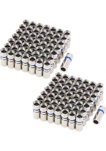 Ξ Ny Ue Zhang Uydu ve Kablo Tv Için Sıkıştırmalı Rg6 F Konnektör Koaksiyel Koaksiyel Adaptör Fişi (100 Paket) (Yurt Dışından)