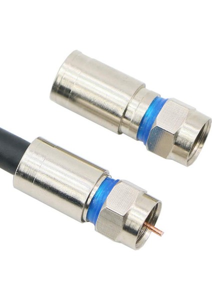 Ξ Ny Ue Zhang Uydu ve Kablo Tv Için Sıkıştırmalı Rg6 F Konnektör Koaksiyel Koaksiyel Adaptör Fişi (100 Paket) (Yurt Dışından)