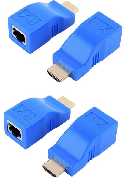 Ξ Ny Ue Zhang 2x Uyumlu Genişletici 30M Iletim Mesafesi RJ45 - Uyumlu Hd Ağ Genişletici Dönüştürücü Adaptör (Yurt Dışından)