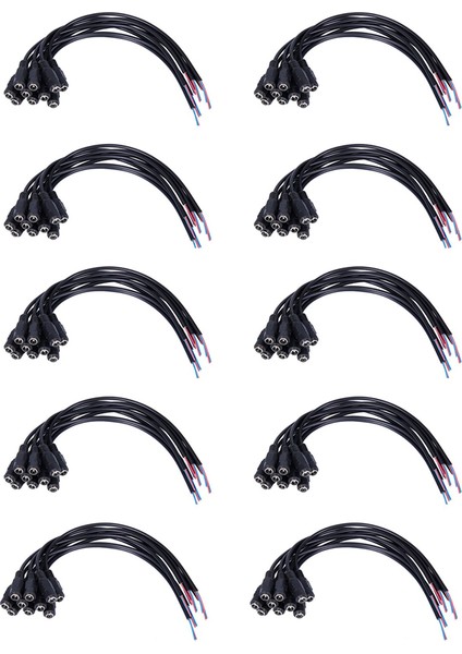 Ξ Ny Ue Zhang 100 Adet 12 V Dc Priz Dişi Jack Fiş Konnektörü Kablosu 5.5x2.1mm Kordon Kablosu 15 cm Cctv LED Şerit Işık (Yurt Dışından)