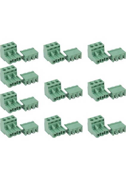 Ξ Ny Ue Zhang 20 Adet 5.08MM Pitch 3pin Plug-In Vidalı Pcb Terminal Bloğu Konnektörü Sağ Açı (Yurt Dışından)