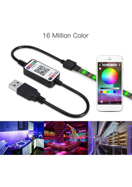Ξ Ny Ue Zhang 2x Kablosuz Bluetooth LED Dimmer Uzaktan Kumanda DC5-24V Telefon App Bağlantı Kontrolü Rgb Işık Şeridi Zamanlayıcı Anahtarı (Yurt Dışından)