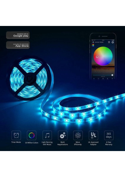 Ξ Ny Ue Zhang 2x Kablosuz Bluetooth LED Dimmer Uzaktan Kumanda DC5-24V Telefon App Bağlantı Kontrolü Rgb Işık Şeridi Zamanlayıcı Anahtarı (Yurt Dışından)