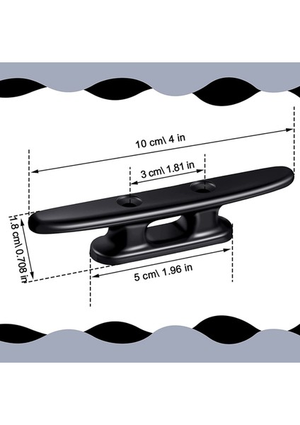 Ξ Ny Ue Zhang Adet Siyah Tekne Kelepçesi Kayık Cleats Tekne Iskelesi Cleats Kayık Kano Kelepçesi 4 Inç Naylon Cleats Tekne Bağlama Aksesuarları (Yurt Dışından) indirimleri