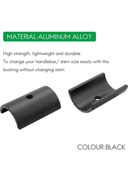 Ξ Ny Ue Zhang Bisiklet Gidon Bar Shim Spacer Kök Redüktör Boyutu Azaltma Burç Kolu 25.4mm - 31.8mm Bar Delik Adaptörü Siyah (Yurt Dışından)