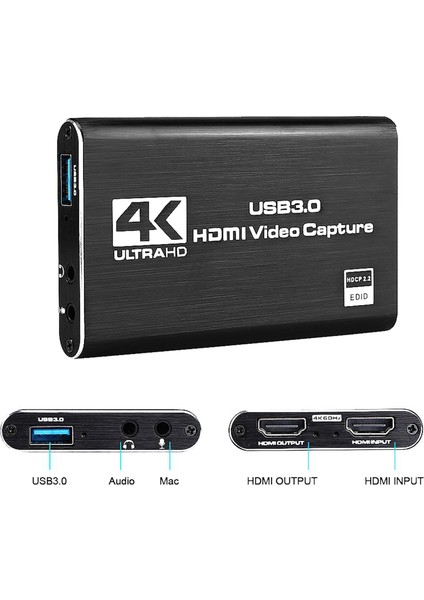 Ξ Ny Ue Zhang 2x Video Yakalama Kartı 4K Ekran Kaydı Usb3.0 1080P 60FPS Oyun Yakalama Cihazı (Yurt Dışından)