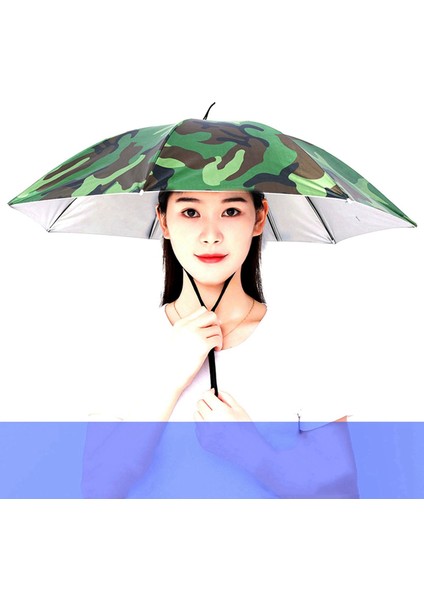 Ξ Ny Ue Zhang 2x Taşınabilir Yağmur Şemsiye Şapka Kamuflaj Katlanabilir Açık Güneş Gölge Su Geçirmez Kamp Balıkçılık Şapkalar Kap Kafa Şapka (Yurt Dışından)