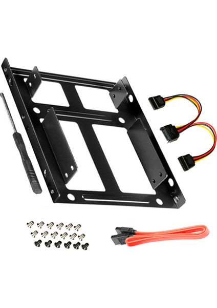 Ξ Ny Ue Zhang 2x Çift SSD HDD Montaj Braketi 3,5 Ila 2,5 Dahili Sabit Disk Sürücü Kiti Kabloları 2,5 Sabit Disk Sürücüsünden 3,5 Yuva Tepsisine (Yurt Dışından)