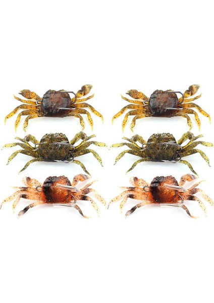 Ξ Ny Ue Zhang Parça Yengeç Balıkçılık Cazibesi Kiti, Simüle Yengeç Yemleri Yapay Balık Lures Keskin Kanca ile Mücadele, 3D Yumuşak Deniz Crankbaits (Yurt Dışından)