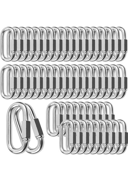 Xin Yue Zhang Ξ Ny Ue Zhang 30 Adet M6 Hızlı Bağlantılar Zincir Bağlantı Konnektörü Karabina Klipleri, Vidalı Kilit Oval Kilitleme Karabina Güvenlik Zinciri Hamak (Yurt Dışından)