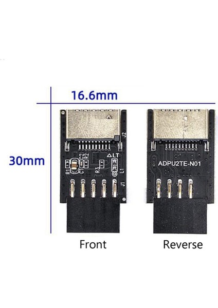 Ξ Ny Ue Zhang 2x Anakart Usb2.0 9pin To Type-C A-Key Ön Konnektör Dönüştürücü Usb3.2 Type-E Arayüzü Başlık Genişletici Kart (Yurt Dışından)