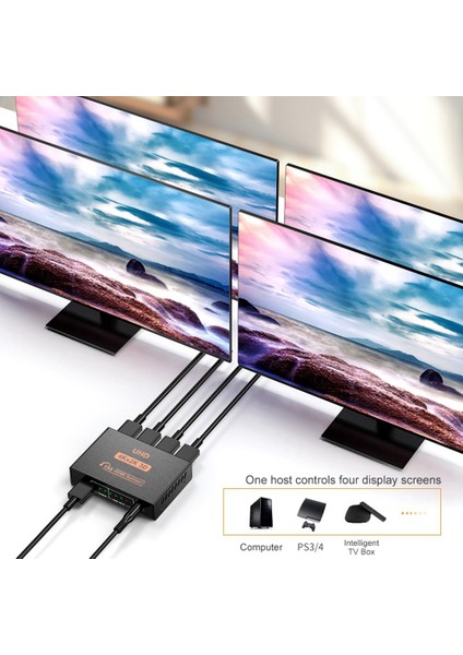 Ξ Ny Ue Zhang 2x 4K 1x4 Ayırıcı 1 Bağlantı Noktasından 4 Ekrana Çoğaltılmış/ayna USB ile Güçlendirilmiş Ayırıcı (Çıkışlar) (Yurt Dışından)