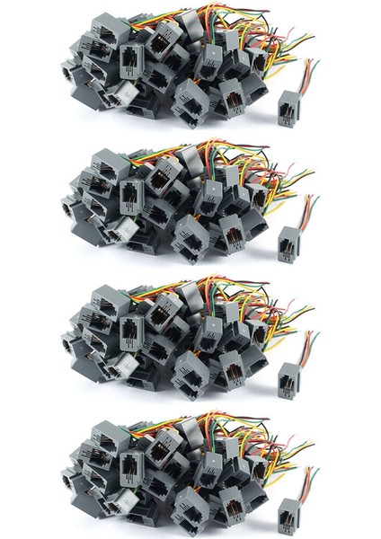Ξ Ny Ue Zhang 200 Adet 616E 4P4C Rj9 Dişi Telefon Konnektörü Adaptörü W 4 Telli 8 cm (Yurt Dışından)