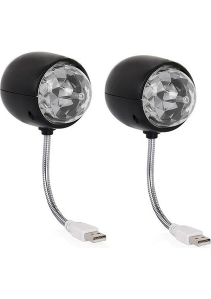 Ξ Ny Ue Zhang 2x USB Disko Topu Lamba, Dönen Rgb Renkli LED Sahne Aydınlatma Parti Ampulü, 3W Kitap Işığı, USB ile Çalışan (Siyah) (Yurt Dışından)