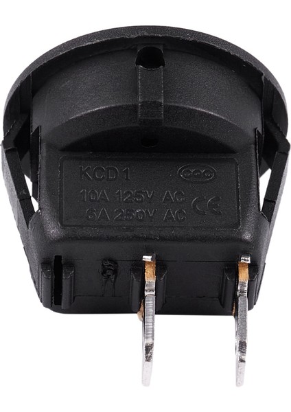 Ξ Ny Ue Zhang 10 Adet Spst Siyah Düğme Açma/kapama Yuvarlak Rocker Anahtarı Ac 6A/250V 10A/125V (Yurt Dışından)