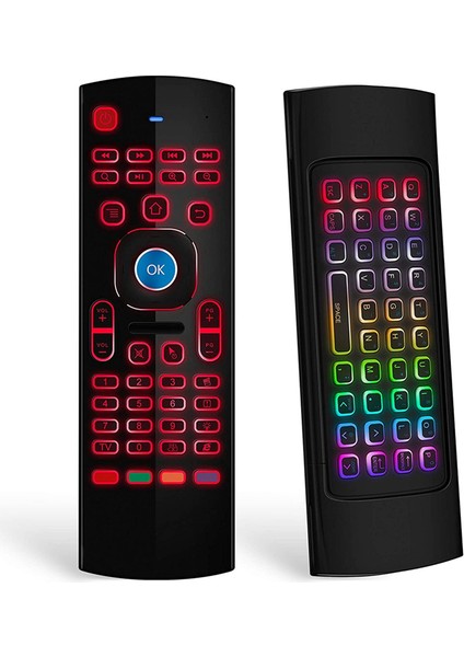 Ξ Ny Ue Zhang Android Tv Kutusu Için 3x Hava Fare, Rgb Arkadan Aydınlatmalı Mx3 Pro Ir Öğrenme ile Mini Kablosuz Klavye Hava Uzaktan Fare Kontrolü (Yurt Dışından)