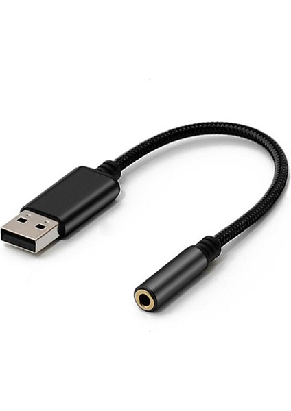 Ξ Ny Ue Zhang 2x USB - 3,5 mm Kulaklık Jakı Ses Adaptörü, Pc Için Harici Stereo Ses Kartı, Dizüstü Bilgisayar, (0,6 Feet, Siyah) (Yurt Dışından)