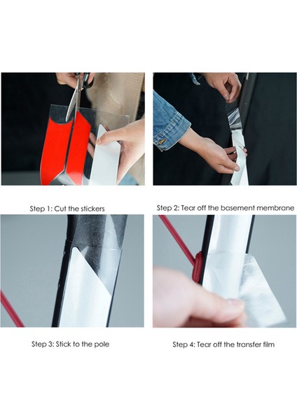Ξ Ny Ue Zhang Max G30 Kickscooter Katlanabilir Çıkartmalar Için 2 Adet Su Geçirmez Pvc Yansıtıcı Çıkartmalar, Beyaz-Kırmızı ve Beyaz-Sarı (Yurt Dışından)