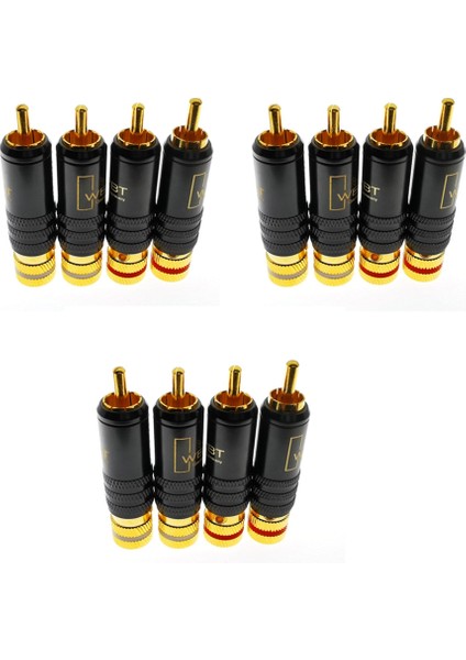 Ξ Ny Ue Zhang 12X WBT-0144 Altın Kaplama Rca Fişi Rca Plug-In Tipi Av Ses ve Video Fişi Video Fiş Konnektörü (Yurt Dışından)