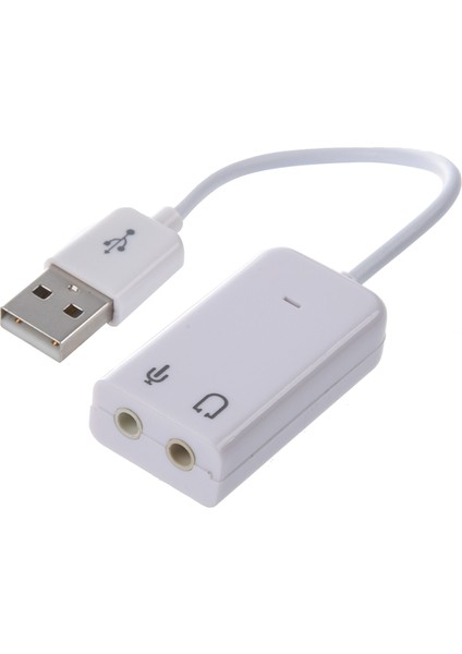 Ξ Ny Ue Zhang 2x 3.5mm Mikrofon Kulaklık Soketi USB 2.0 Ses Kartı Hoparlör Ses Adaptörü Beyaz (Yurt Dışından)