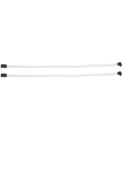 Ξ Ny Ue Zhang 2x 50CM Sata 3.0 Iıı Sata3 7pin Veri Kablosu Dik Açı 6 Gb/s SSD Kabloları Naylon Kollu ile Sabit Disk Veri Kablosu (Beyaz) (Yurt Dışından)