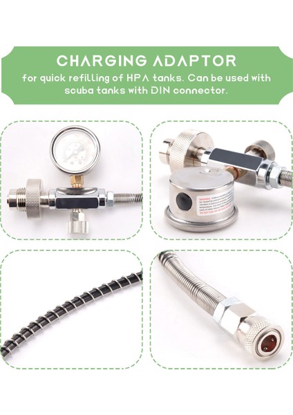 Ξ Ny Ue Zhang Pcp Hava Dolumu Için Din 232/300BAR Konnektörlü Tüplü Tanktan Dolum Istasyonu Şarj Adaptörü Adaptörünü Yükseltme (Yurt Dışından) fırsatları